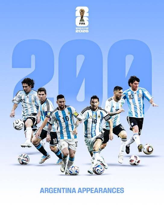 梅西国家队200场+世界杯27场创纪录 帽子戏法登顶历史射手榜